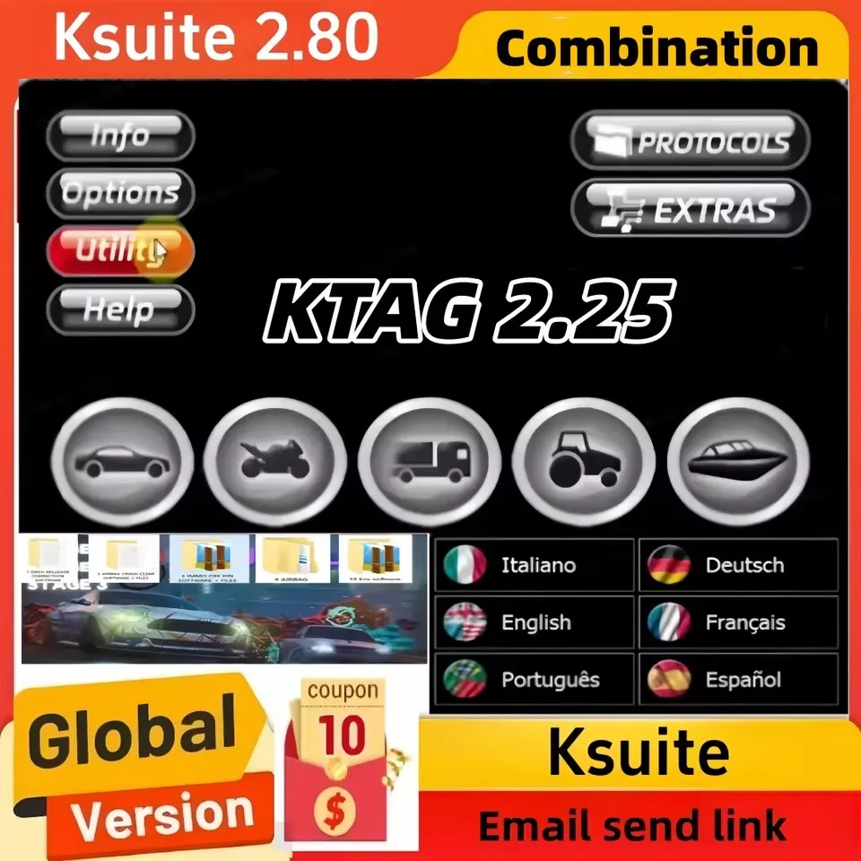 

Software Ktag 2.25 y Ksuite 2.80 para KESS V2 y V5.017 – RSA Error Fix, herramienta de desbloqueo para coche, camión, bicicleta