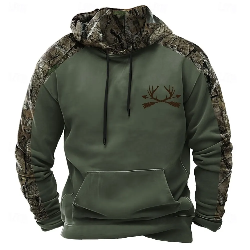 Outdoor Camouflage Hunting Men's Hooded Shirt Autumn and Winter New Sweatshirts Funny 3D Print Sports Clothing Oversized Hoodie