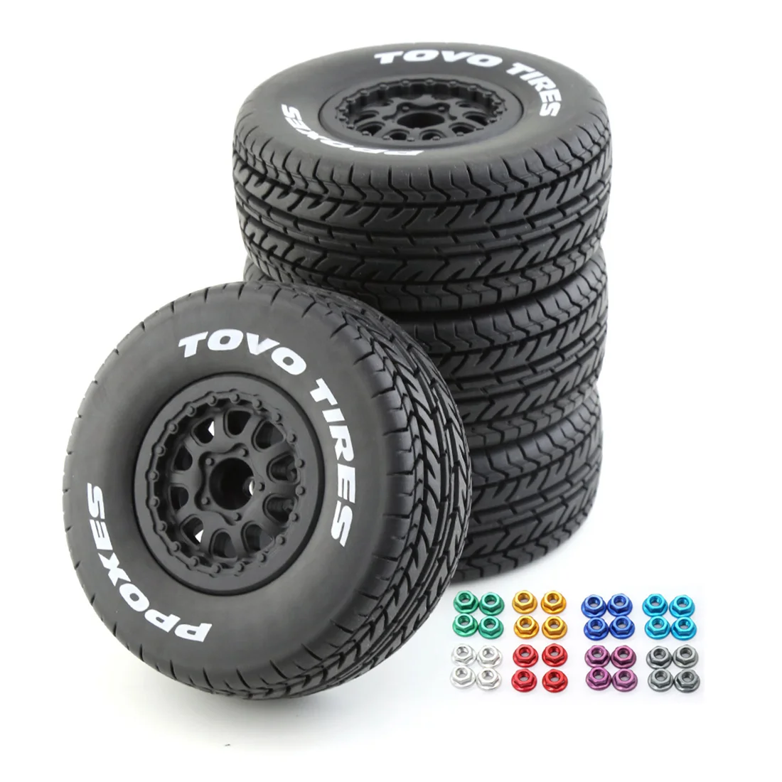 4 pezzi 112mm 1/10 pneumatici per camion per percorsi brevi ruota con esagono 12mm per Slash Arrma SENTON VKAR 10SC RC Car