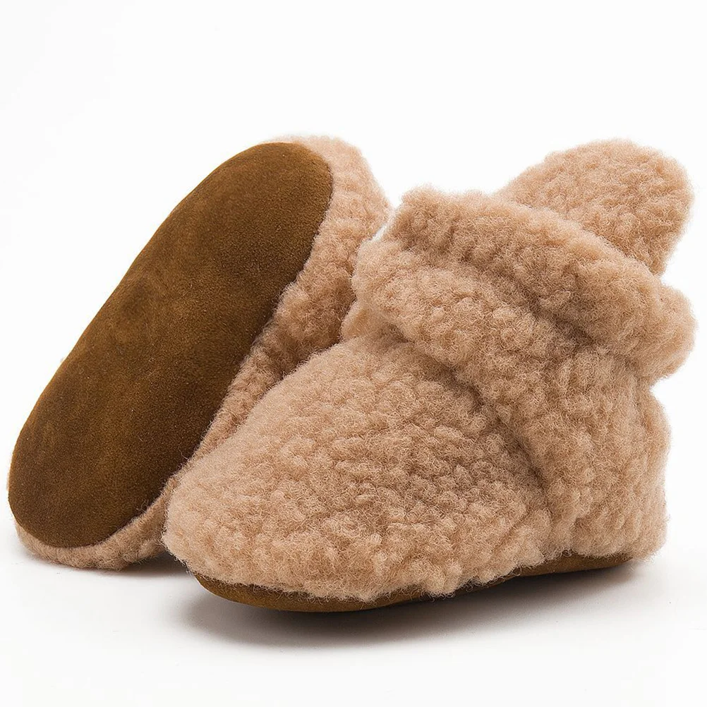 

Toddler Shoes Baby Infant Prewalker Winter Warm Sole Coral Fleece Newborn Cotton