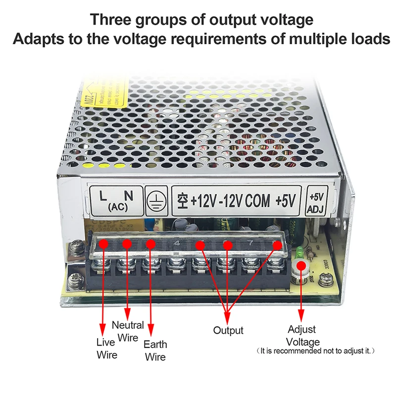 T-120A/B/C 5V 12V 24V 15V Triple Output 120W Switching Power Supply Three Channel Output Voltage AC-DC SMPS