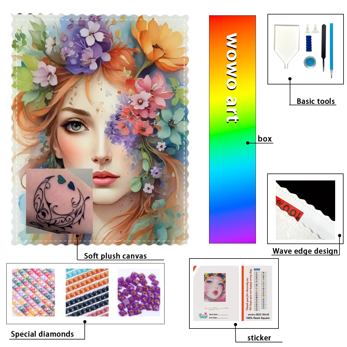 

【Maff Padial DIAMOND ART】Niña con flor de ac Смола Алмаз AB Алмаз Кристалл Алмаз Фея Пил Алмазная картина Горный хрусталь A