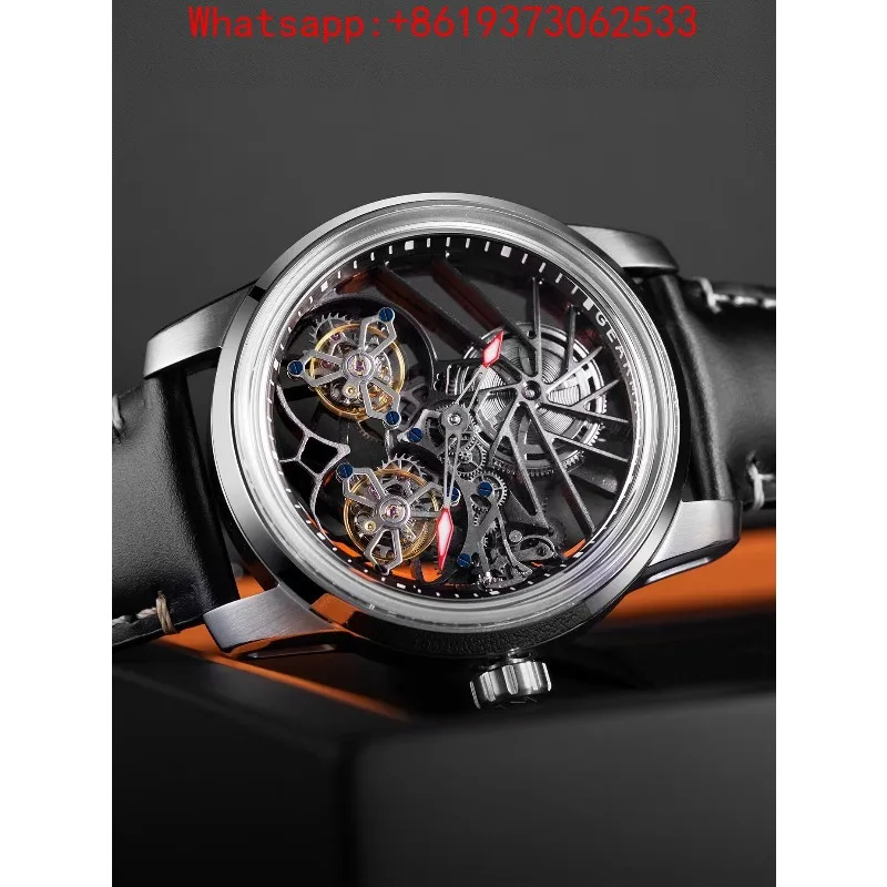 Customized Double Tuo Automatic Mechanical Watch Men's Watch Hollow Luminous Fashion