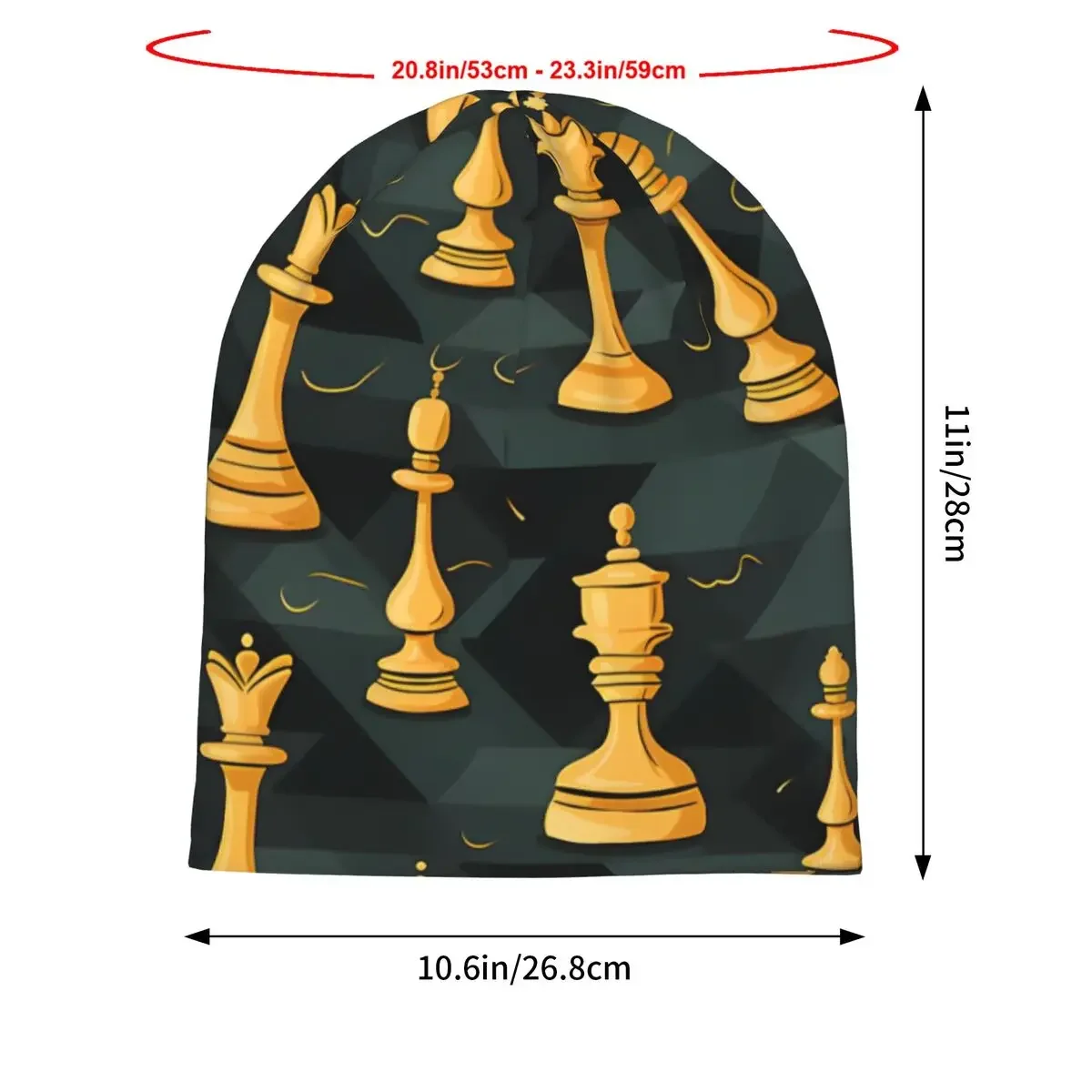 Chess Pieces International Chess Beanies Caps Hat Fashion Bonnet Hats Men image 2