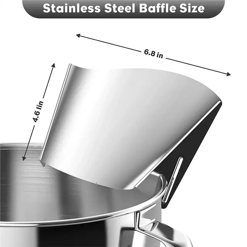 B02C-Pour Shield For Kitchenaid Mixers, Universal Splash Guard, Food Processor Attachment Safety Shield