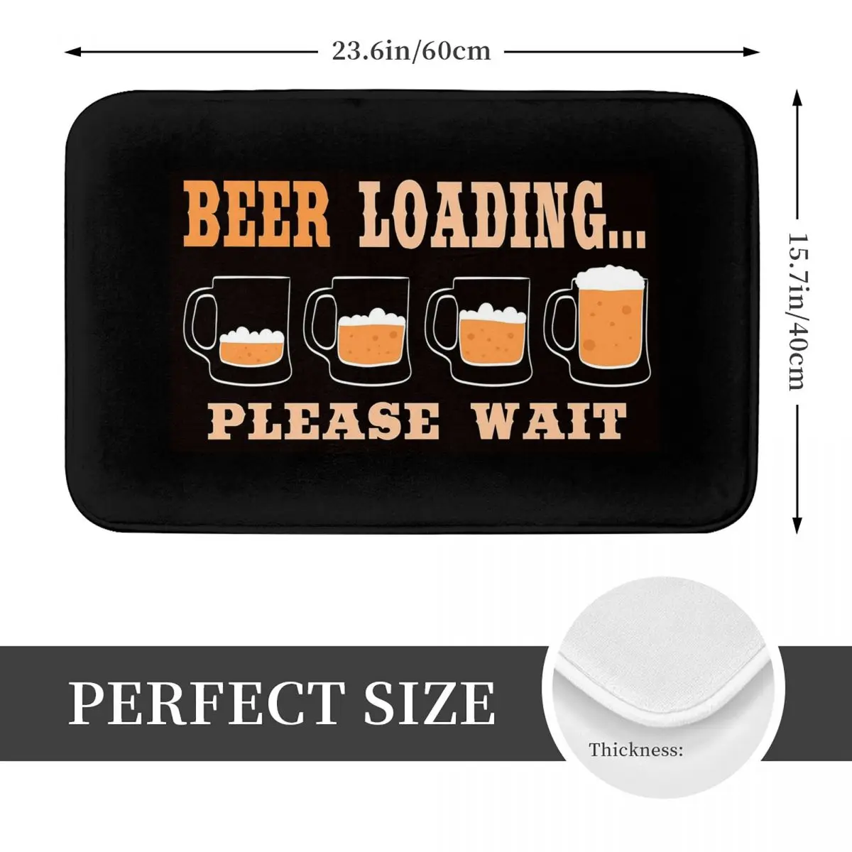 Beer Loading Please Wait Alcohol Wine Non-slip Doormat Floor Mat Washable Carpet Rug for Kitchen Entrance Balcony Footpad Mats