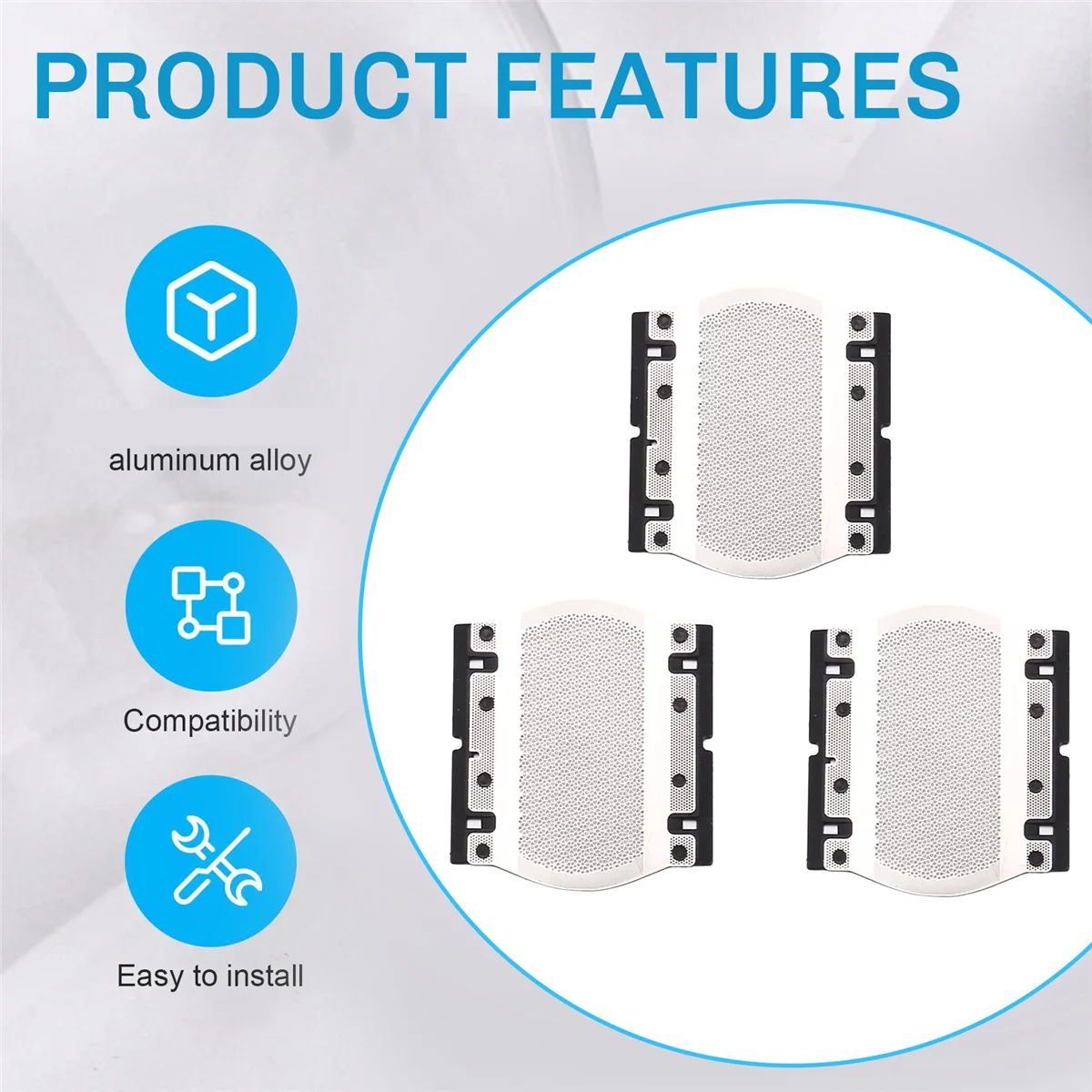 หัวโกนไฟฟ้า,3 ชิ้น 11B เครื่องโกนหนวดฟอยล์สําหรับ BRAUN Series 110 120 130 140 150 5684 5685 เครื่องโกนหนวดมีดโกน