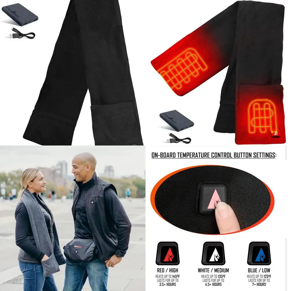 

5V Powered Heated Fleece Scarf with Pockets - ActionHeat