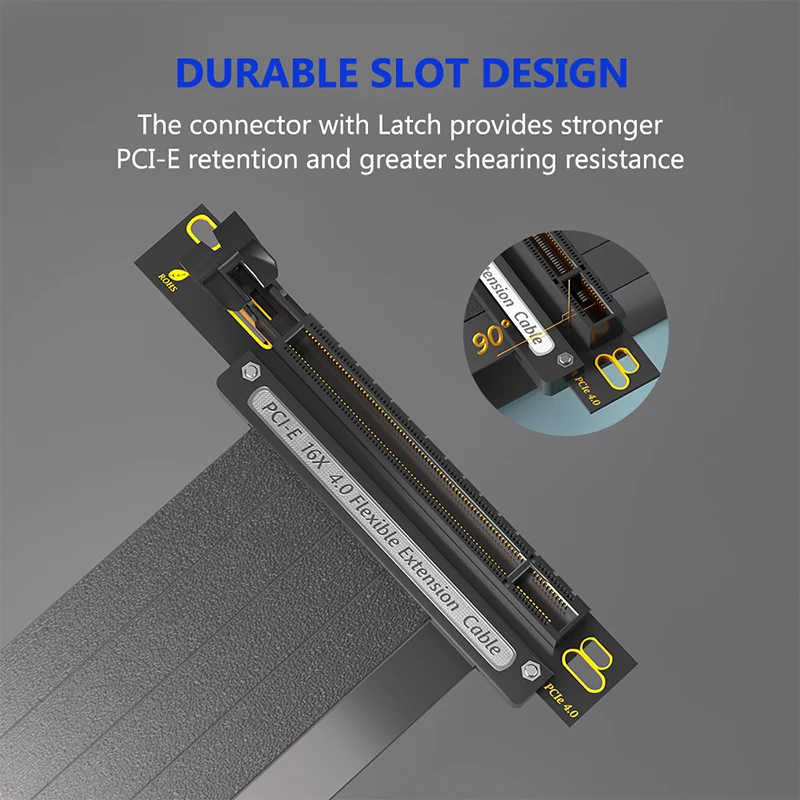20CM PCIE 4.0 Extension Cable PCI-E 4.0 X16 Extender Riser Cable High Shielding Property Efficient for Graphics Card GPU Bracket