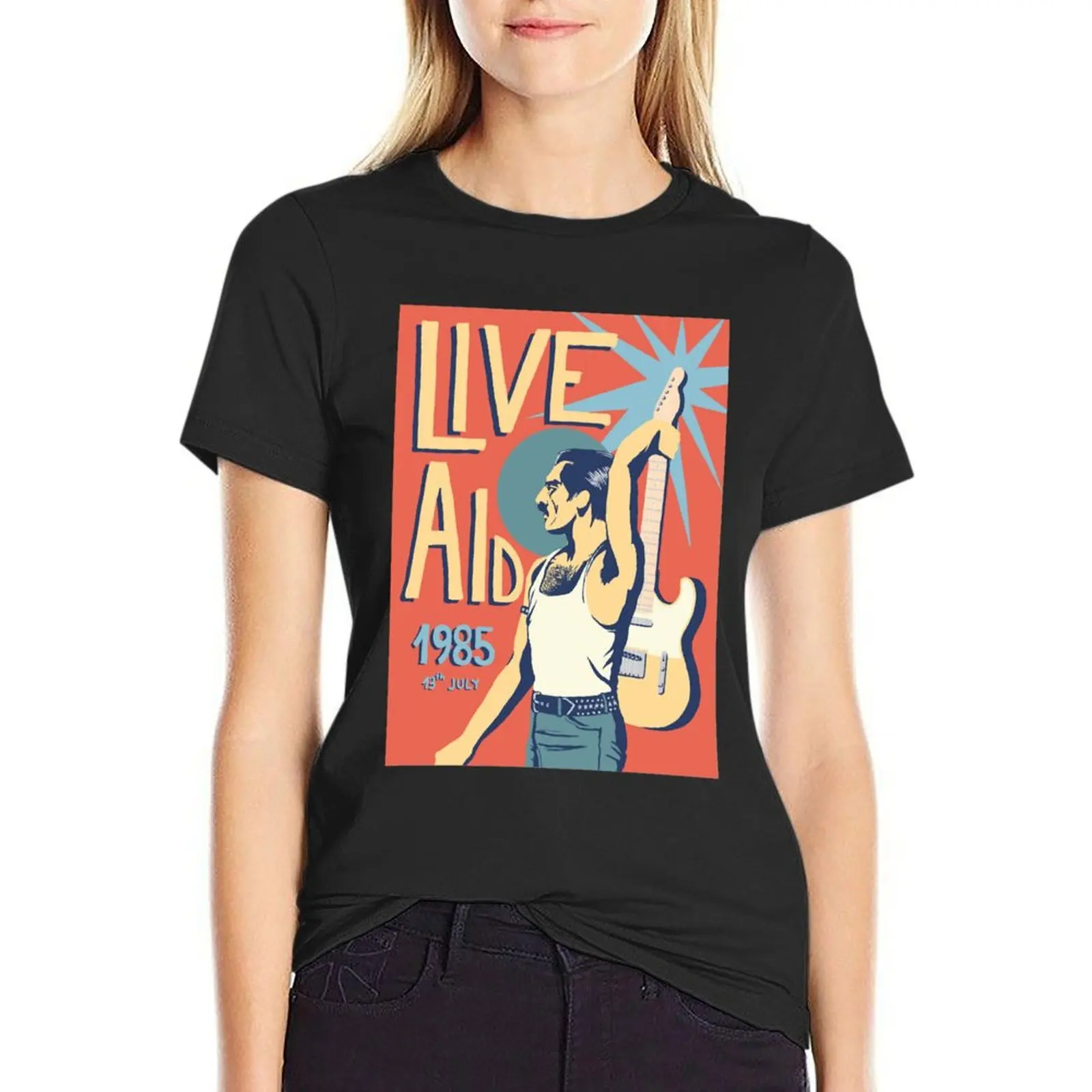 Live Aid 1985 T-Shirt summer tops cute tops korean fashion funny luxury designer clothing Women
