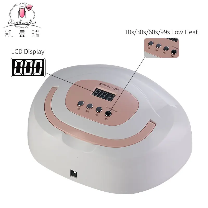 220W 고출력 매니큐어 램프, 양손 모두 사용할 수 있는 넓은 공간, 지능형 매니큐어 광선요법 램프, 매니큐어 접착제 베이킹 램프