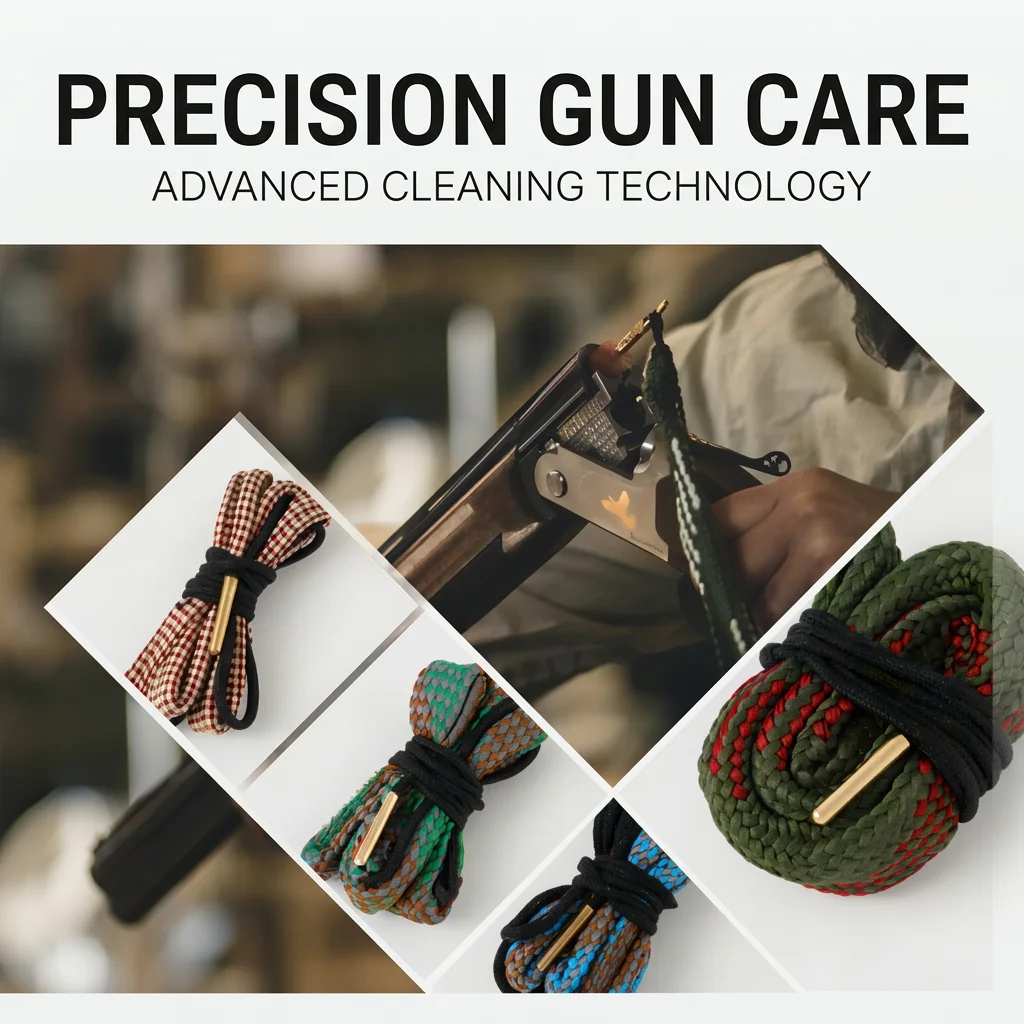 

Tactical Gun Cleaning Rope Brass Weight Bore Snake Cleaner Integrated Bronze Brush Portable for Rifle Shotgun Hunting Accessory