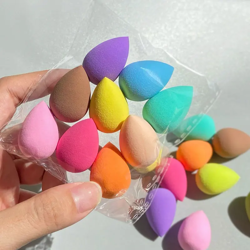 4 / 20 / 50 / 100pcs mini belleza huevos de colores cosméticos mixtos efervescencia seca y húmeda esponja de maquillaje suave de doble uso cojín