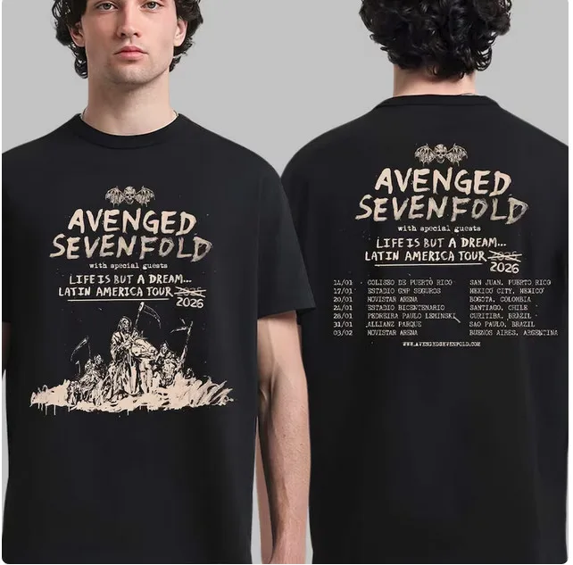 Avenged Sevenfold Life Is But A Dream Latin America Tour 2026 Unisex T-Shirt.