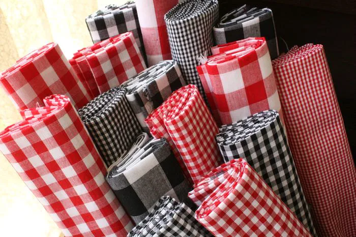 150cm*50cm 100% Cotton Ping Grain Red White Black White Plaid Fabric Shirt Dress Children\'s Clothing DIY Apparel Sewing Fabric