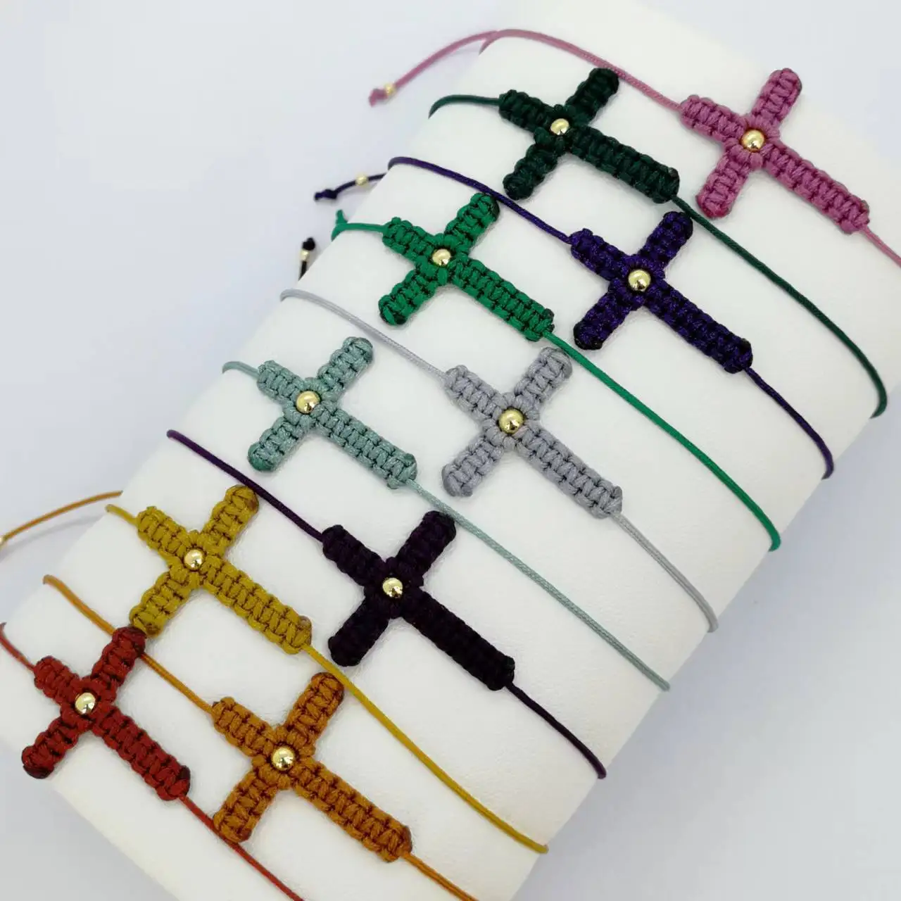 65 Colors Summer Macrame Handmade Cross Design Classic Braided Bracelet Ladies Best Gift Charm Jewelry Simple