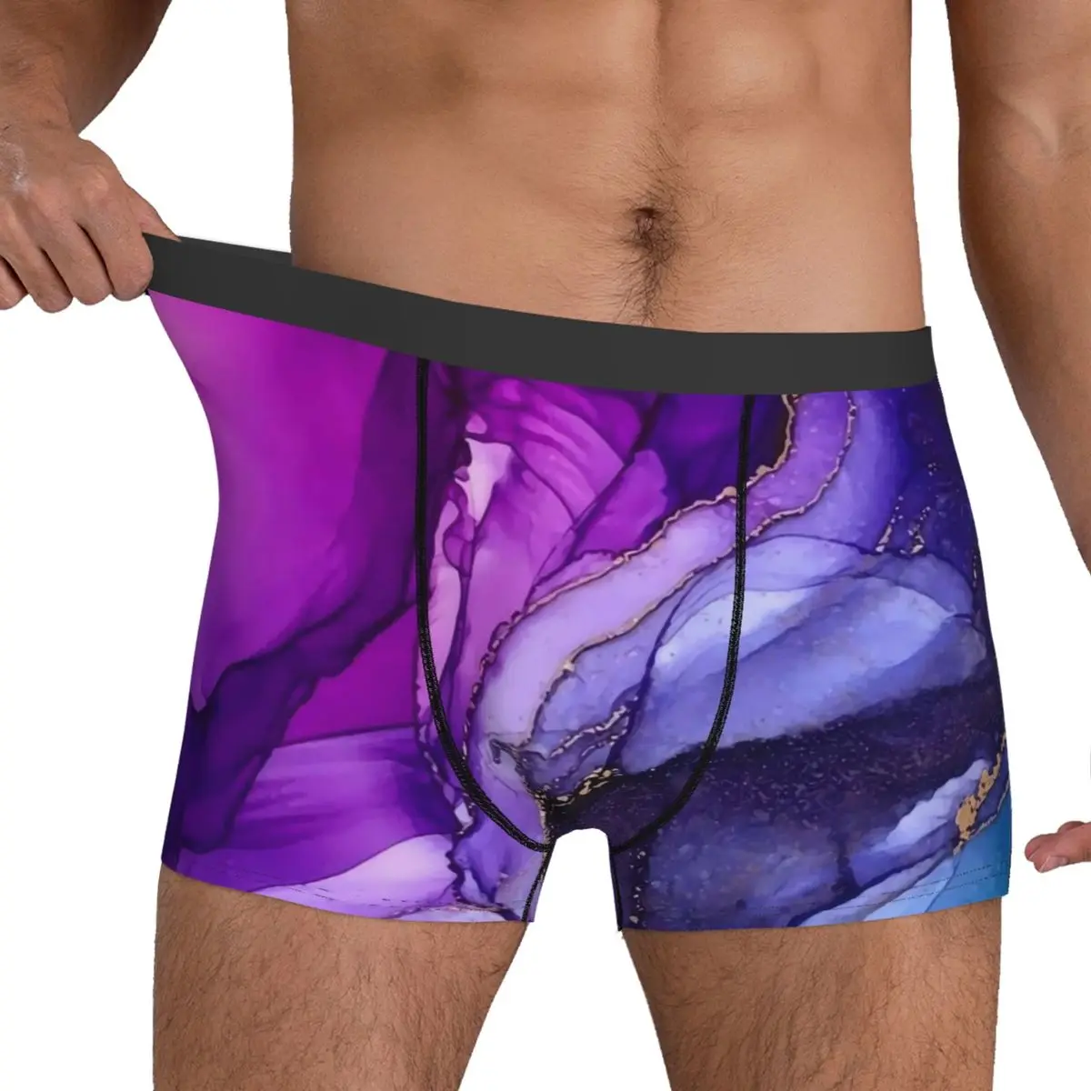 Rainbow Ombre Underwear Abstract Vibrant Customs Trunk High Quality Men Underpants Stretch Boxer Brief Birthday Gift