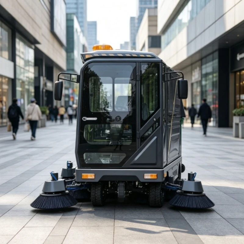 All In One Dust Suppression Washing Electric Floor Sweeper Lithium Powered Villa Residential Road Cleaning Vehicle