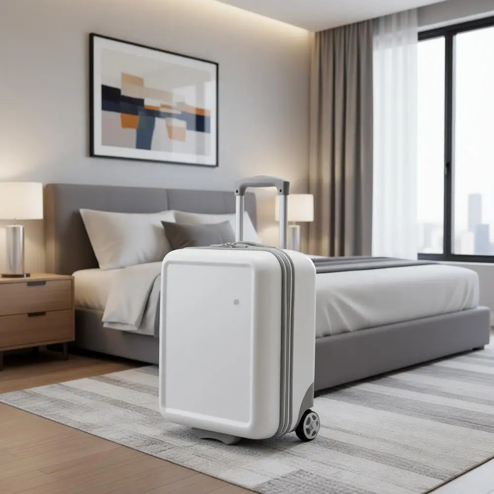 

Underseater Carry-On Luggage - Airline Approved, Customizable Decal, Durable ABS Shell, Adjustable Handle, White