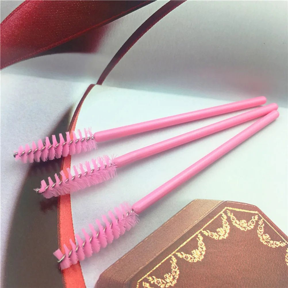 

50Pcs Premium Eyelash Brushes Mascara Applicators No Clumping Easy to Use Pink Disposable Mascara Wands Eyelash Brush