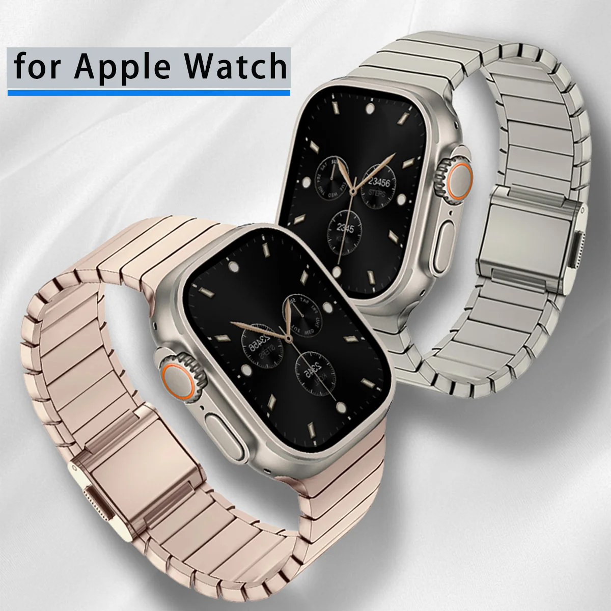 

Ремешок с магнитной пряжкой для Apple Watch Ultra 3 2 49 мм серии 11 10 46 мм Титановый ремешок для iWatch для Iwatch 9 8 7 6 SE 45 мм 44 мм
