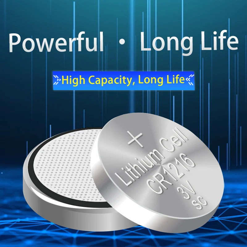 High Capacity CR1216 DL1216 ECR1216 3V Lithium Coin Cell for Electronic Casio Watch Key Remote Control LED Flashlight Calculator