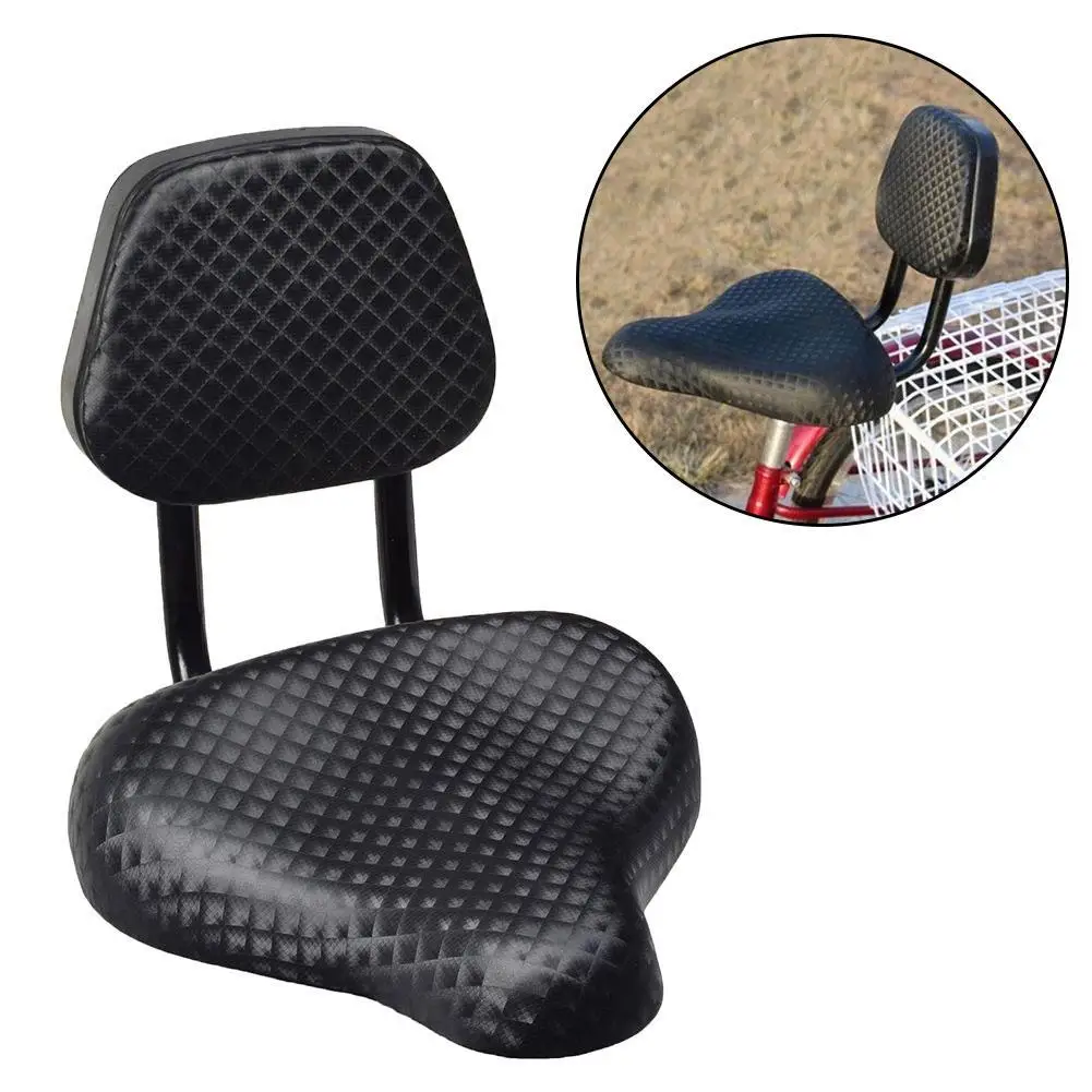 

Cycling Wide Comfort Faux Leather Bike Bicycle Saddle Seat with Backrest Support Saddle Seat