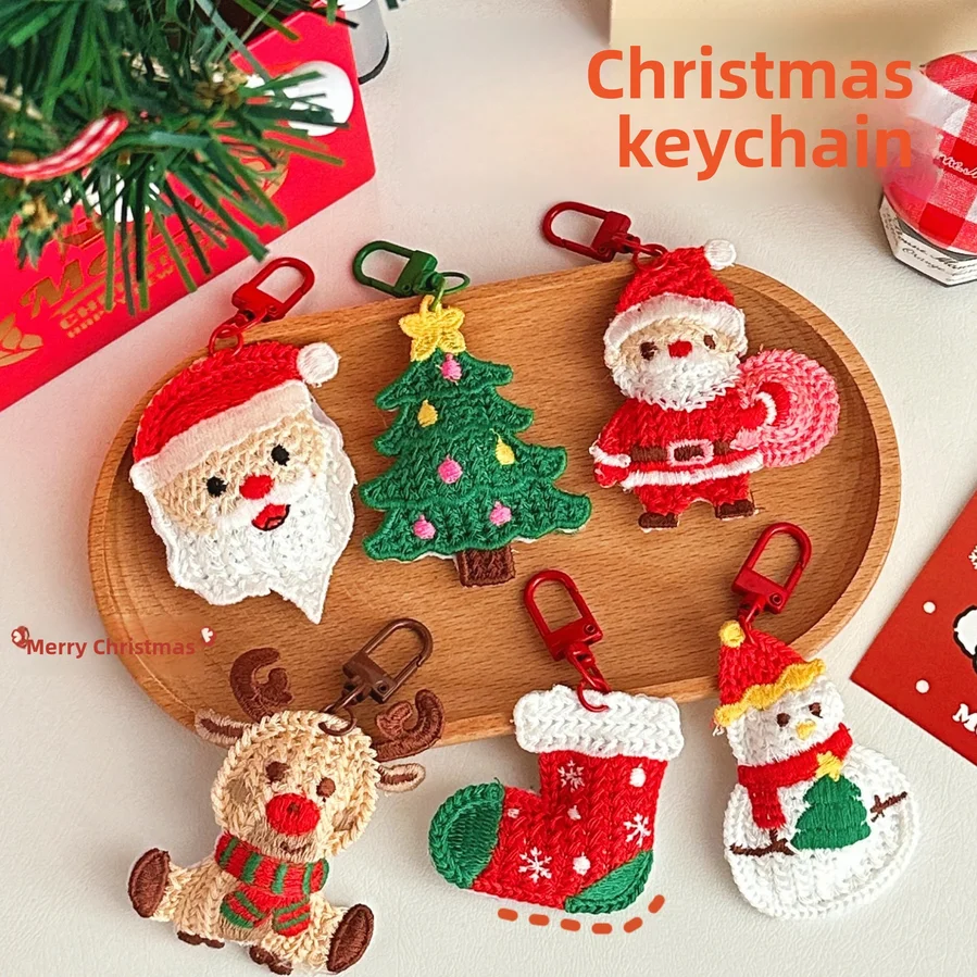 Christmas Decorative Woven Ornaments, Girl's Keychain, Versatile Hanging Decorations, Cute Santa Claus Ornaments, Gift