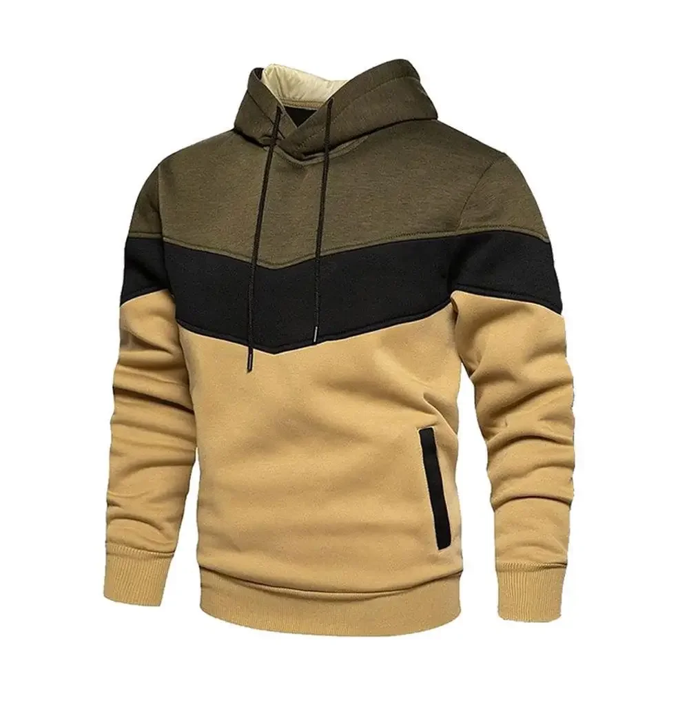 

New style men's striped sport shirt in new design. Casual streetwear. Loose strap hooded shirt.