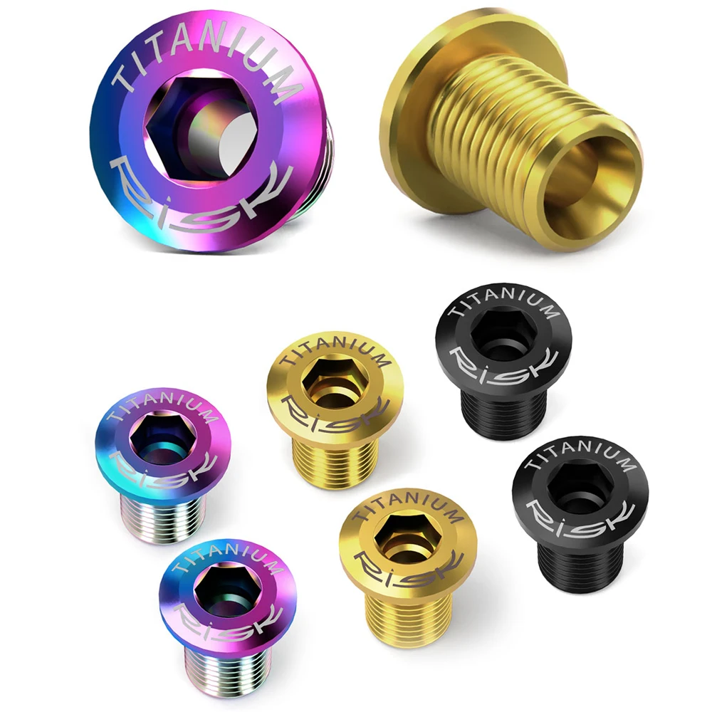 AliExpress RISK 4pcs M8x10mm Titanium Road Bike Gear Fixing Bolts Chainwheel Crankset Screw for SHIMANO DURA-ACE/ ULTEGRA/ 105 Road Bicycle