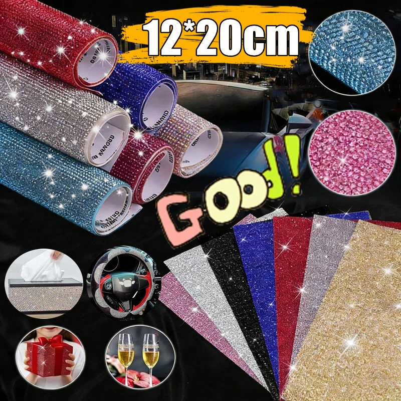 

New 20X12cm Self Adhesive Crystal Rhinestone Sticker Diamond Ribbon DIY Sticker Rhinestones Arts Crafts Car Phone Camera Decors