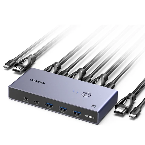 UGREEN 8K 60Hz HDMI KVM Switch USB C USB3.0 KVM Switcher 2 PCs Sharing…