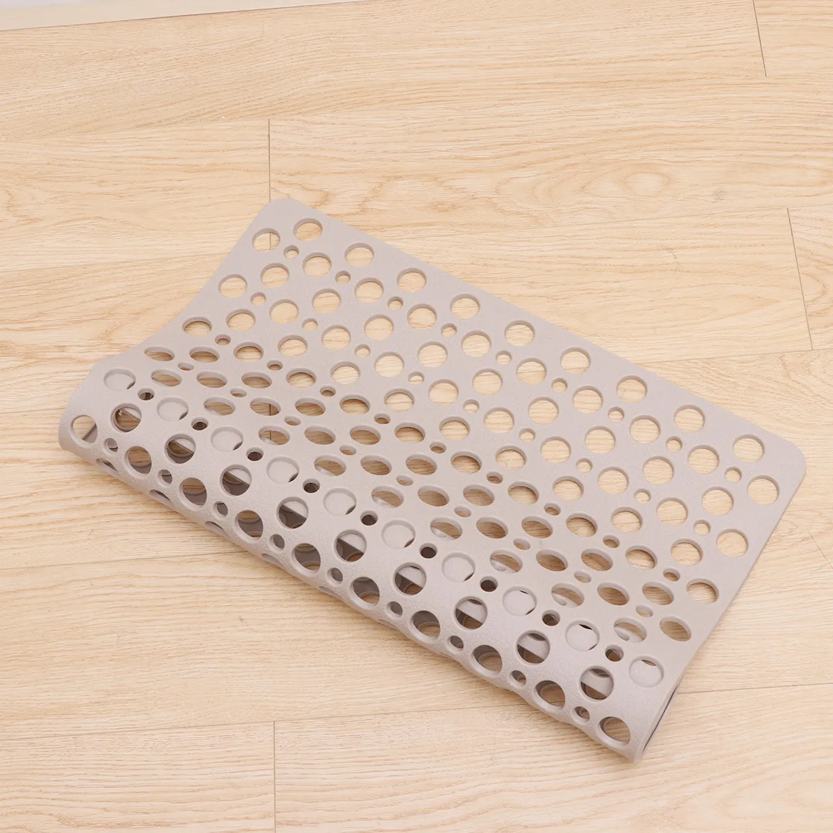 

1 шт. Противоскользящий коврик для душа и ванной комнаты с полым дизайном, нескользящий, для дома и отеля, 53x53 см, цвет хаки