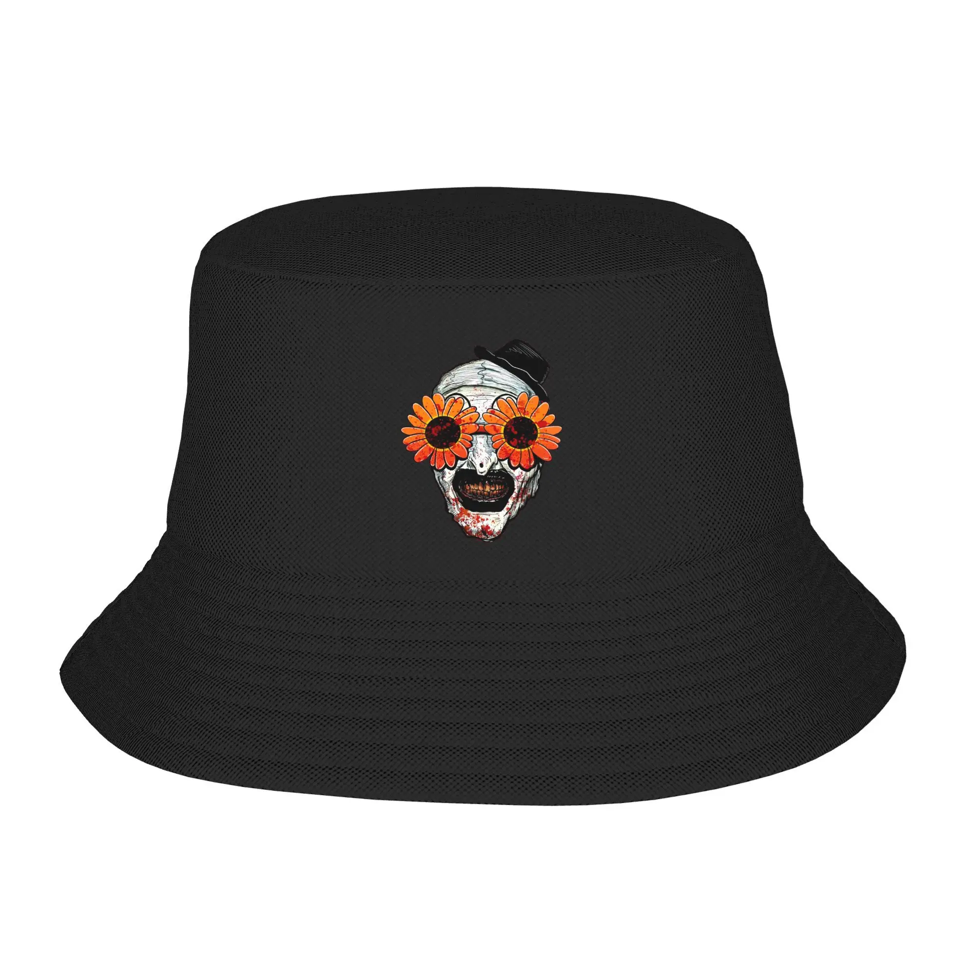 

Art The Clown Terrifier 2 Sunflower Sunglasses Bucket Hat Panama Bob Hats Outdoor For Summer Beach Fishing Unisex Fisherman Caps
