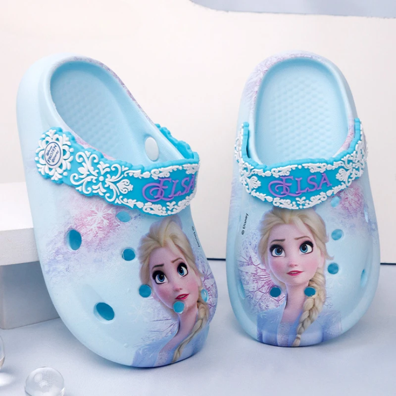 Disney Princess Frozen Elsa Summer Children\'s Slipper Kids Sandals Girls Garden Shoes Waterproof Slippers Hole Shoes