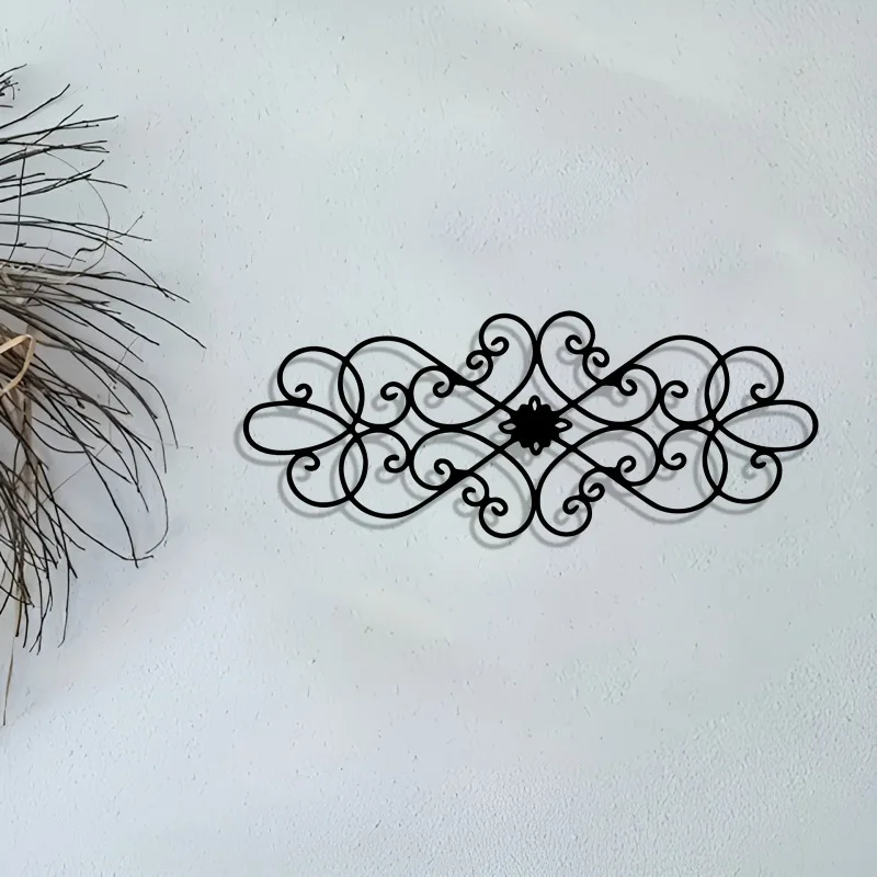 Vintage 1pc Iron Airplane Silhouette Wall Decor Handmade Floral Scroll Metal Art Fine Craftsmanship Home Hanging Ornament Christ