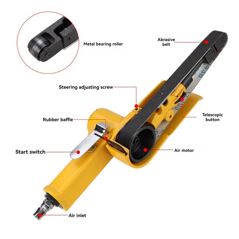 Ponceuse à bande pneumatique, 3/8 pouces, ponceuse à bande pneumatique