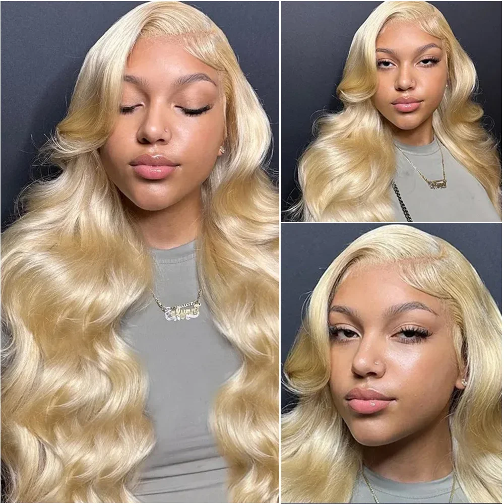 

Парик из натуральных волос 250 Density 613 HD Lace Frontal, цвет блонд, бразильская волна, 13x6, для чернокожих женщин, предварительно прорезанный, 30-40 дюймов