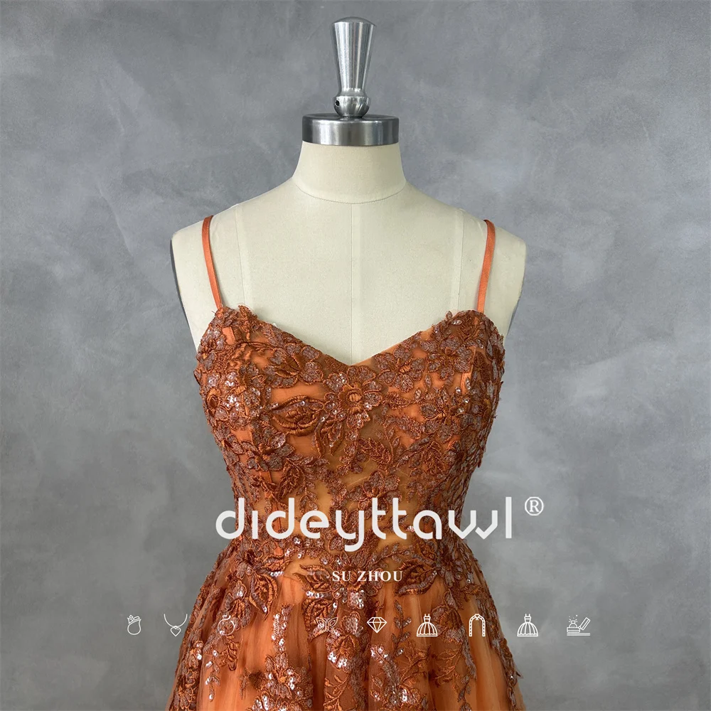 

DIDEYTTAWL индивидуальное настоящее фотография на тонких бретельках на шнуровке милое трапециевидное кружевное вечернее платье без рукавов с вышивкой, новый дизайн