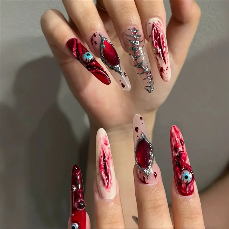 24Pcs Press‑on Nails Halloween - Nail Art Vampire review and price
