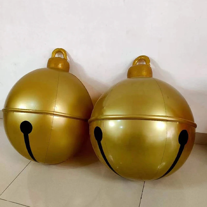 New Christmas Decorative Bell Balloons 60cm Inflatable Toy Ball Pvc Giant Big Large Balls Home Garden Ornaments Festive Decor