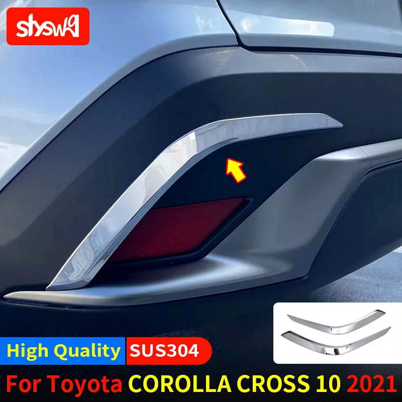 Rear Reflector Garnish Trim For Toyota Corolla Cross 10 Series 2021- High Grade Car Styling SUS304 Chrome Exterior Accessories