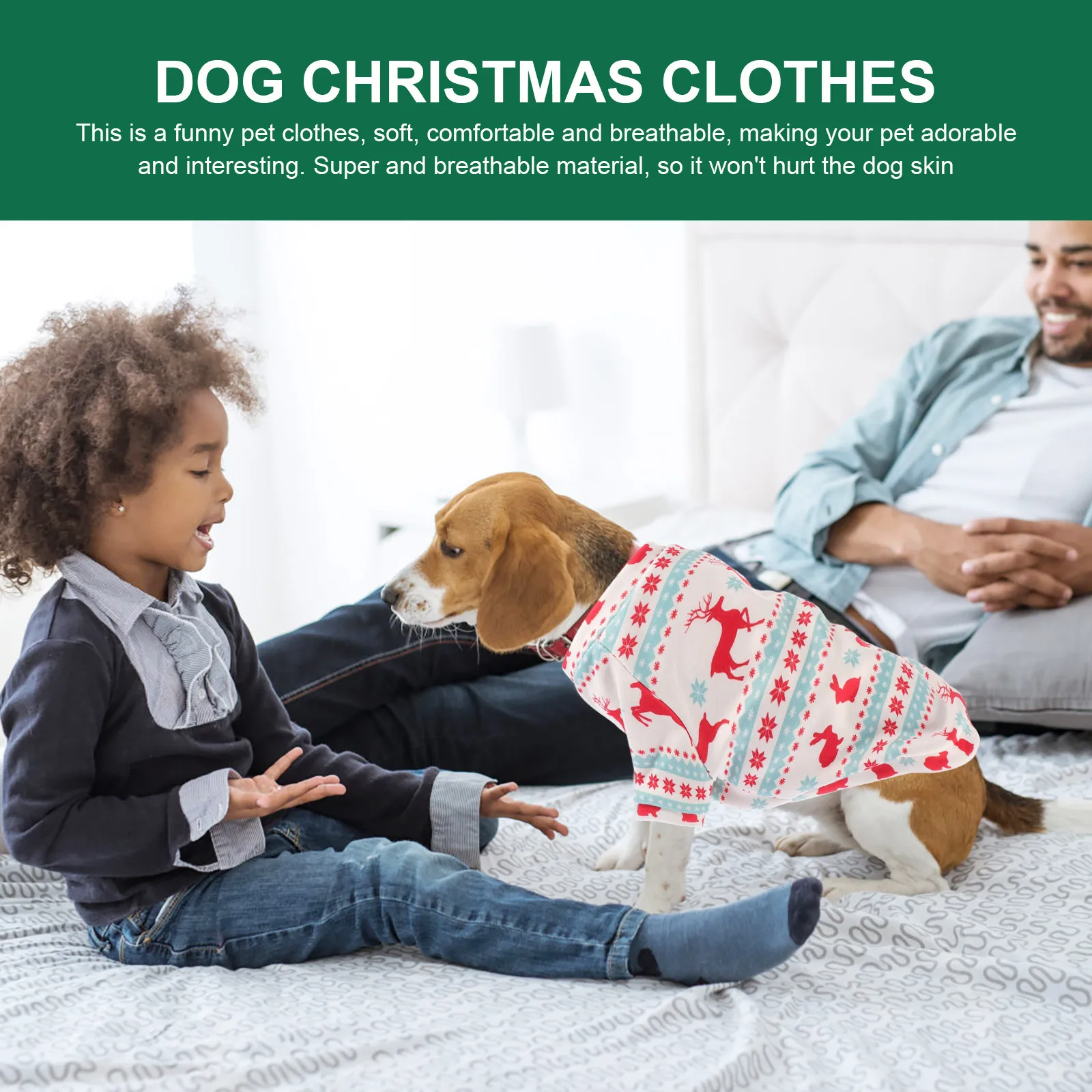 

1Pcs Dog Clothes Christmas Elk Pattern Puppy Costume Small Dog Apparel Holiday Pet Clothing Party Wear Pet Christmas Costume