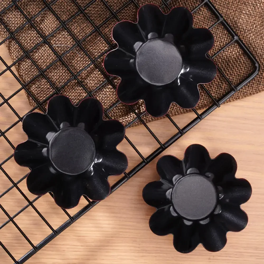 6Pcs Muffin Mold Cupcake Pans Non-stick Scentless High Carbon Steel Eco-friendly Egg Tart Mold for Home Bakeware