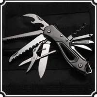 Multi-Functional Swiss Knife Outdoor Camp Multi-Tool Bottle Opener Portable Folding Knife Scissors Saw Military Pocket Knife