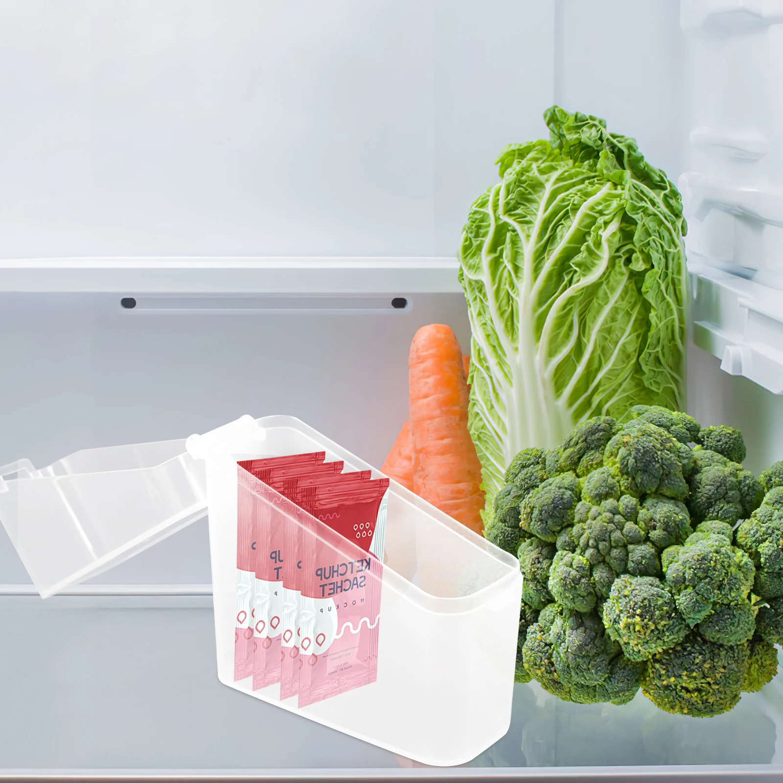 

Tea Bag Storage Box Cheese Fridge Containers Refrigerator Sliced Holder Food Container Transparent Practical Dust Proof Stain