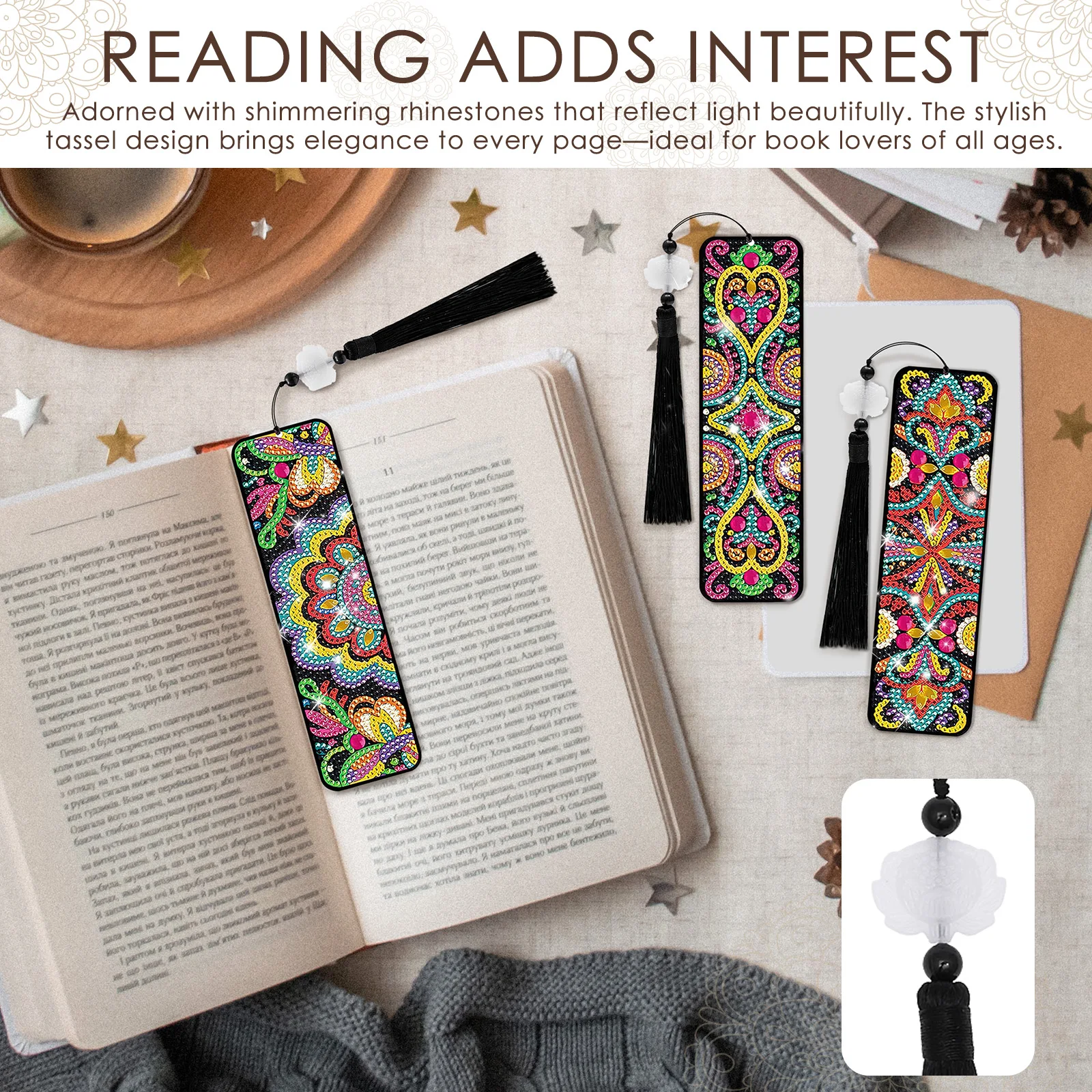 Набор из 8 закладок для книг с – обзор и цена Resin Art Bookmark