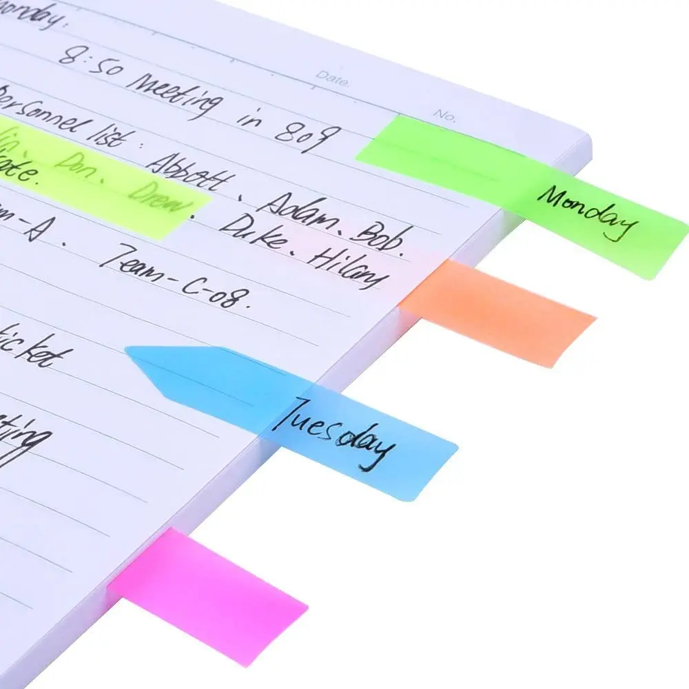 100 Sheets Fluorescence Self Adhesive Memo Pad Sticky Notes Bookmark Marker Memo Sticker Paper Student School Office Supplies