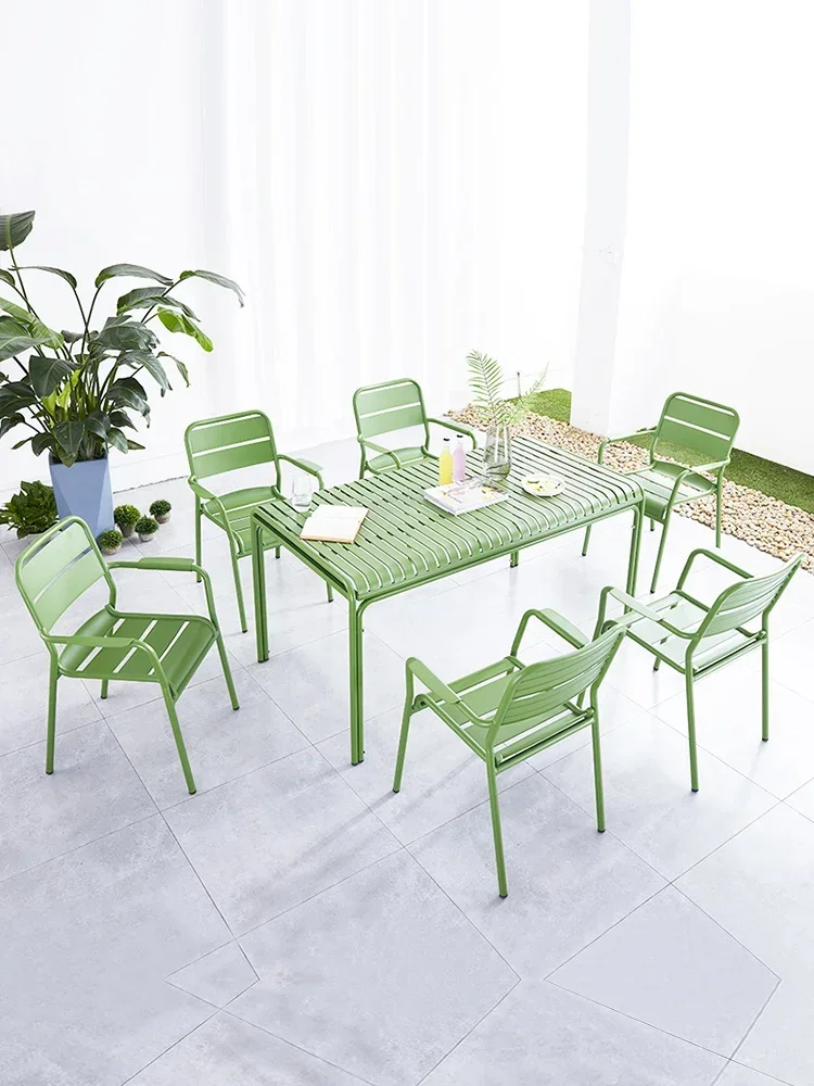 Outdoor tables and chairs Patio balcony Leisure outdoor waterproof sunscreen aluminum alloy set Tea table chair