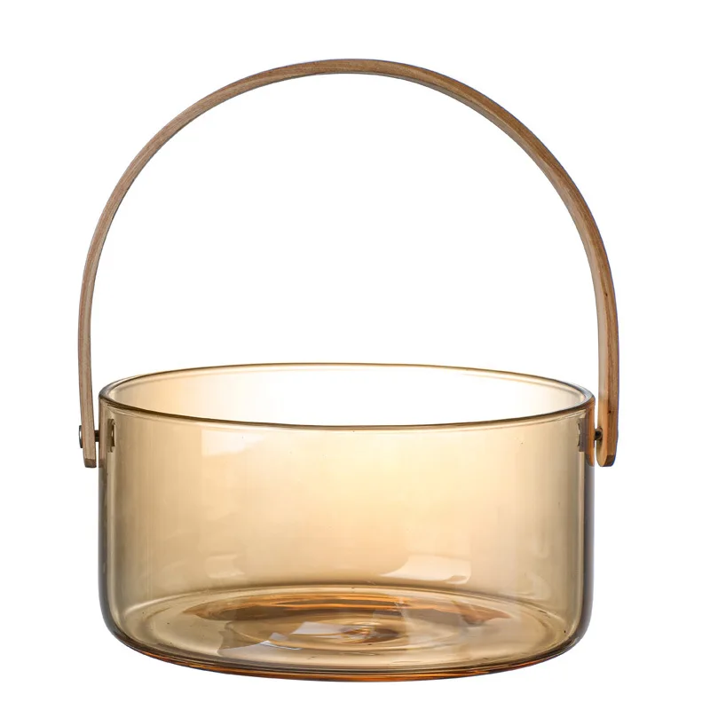 Light Luxury Fruit Basket Portable Glass Fruit Plate Living Room Candy Salad Bowl Home Snack Tray Fruit Wine Barrel Ice Bucket view 5